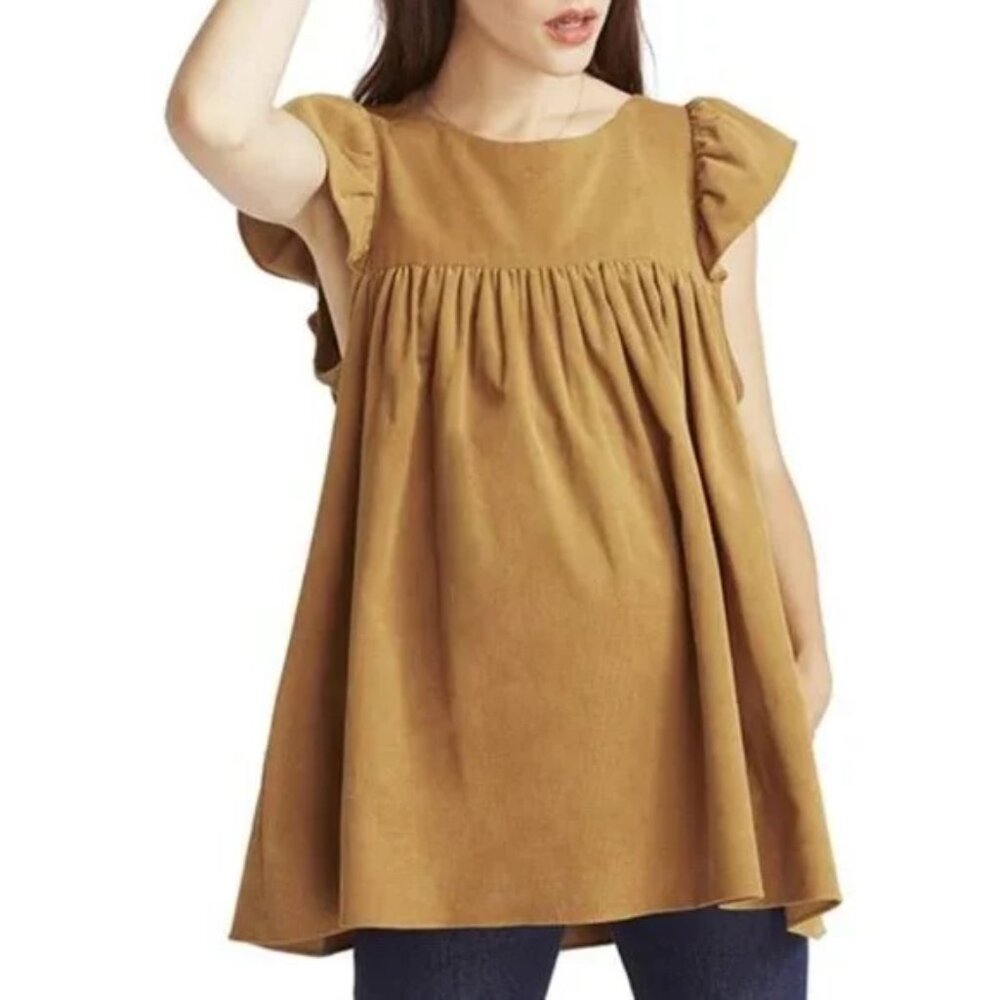 Hatch Maternity (or anytime) Flutter Sleeve Corduroy Top Medium/Size 1